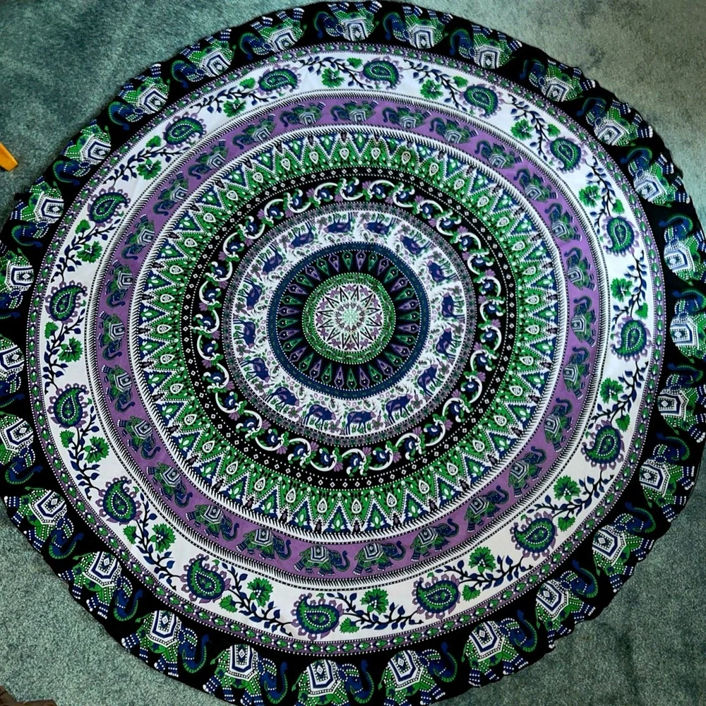 Tapestry Mandala Boho Beach Throw Blanket Table Cover Wall Decor Round